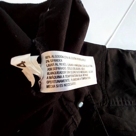 Wild Fable Black Cargo Pants M Elastic Waist Adjustable Hem 98% Cotton 2% Spande - Picture 10 of 14